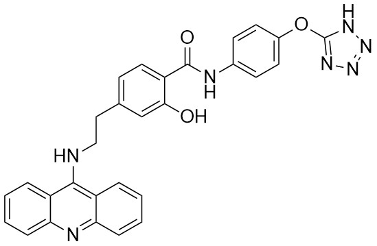 N-(4-((1H-Tetrazol-5-il)oksi)fenil)-4-(2-(akridin-9-ilamino)etil)-2-hidroksibenzamid