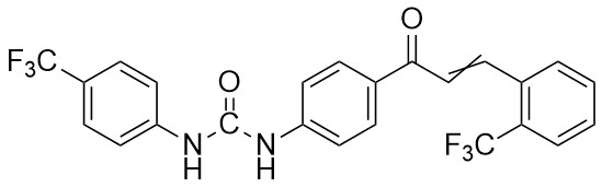 1-(4-(Trifluorometil)fenil)-3-(4-(3-(2-(trifluorometil)fenil)akriloil)fenil)üre