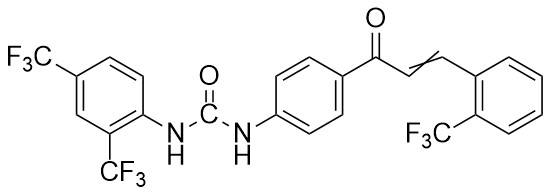 1-(2,4-bis(Trifluorometil)fenil)-3-(4-(3-(2-(trifluorometil)fenil)akriloil)fenil)üre
