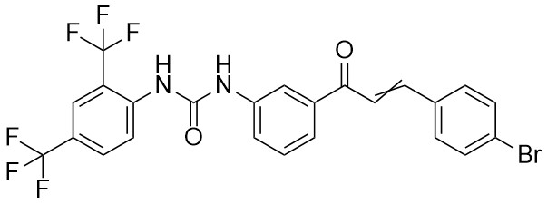 1-(2,4-bis(Trifluorometil)fenil)-3-(3-(3-(4-bromofenil)akriloil)fenil)üre