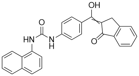 1-(4-(Hidroksi(1-okso-1,3-dihidro-2H-inden-2-iliden)metil)fenil)-3-(naftalen-1-il)üre