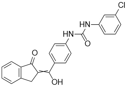 1-(3-Klorofenil)-3-(4-(hidroksi(1-okso-1,3-dihidro-2H-inden-2-iliden)metil)fenil)üre