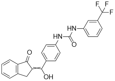 1-(4-(Hidroksi(1-okso-1,3-dihidro-2H-inden-2-iliden)metil)fenil)-3-(3-(trifluorometil)fenil)üre