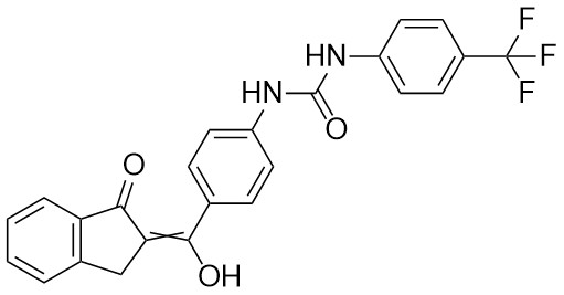 1-(4-(Hidroksi(1-okso-1,3-dihidro-2H-inden-2-iliden)metil)fenil)-3-(4-(trifluorometil)fenil)üre