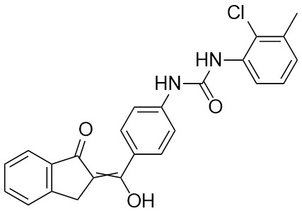 1-(2-Kloro-3-metilfenil)-3-(4-(hidroksi(1-okso-1,3-dihidro-2H-inden-2-iliden)metil)fenil)üre